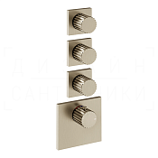 Gessi Incastri Термостат для душа встраив., на 3 потреб., внешняя часть, цвет: finox brushed nickel 75306#149