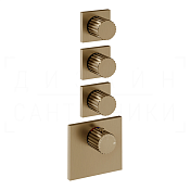 Gessi Incastri Термостат для душа встраив., на 3 потреб., внеш. часть, цвет: deep bronze brushed PVD 75306#791