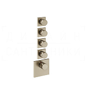 Gessi Incastri Термостат для душа встраив., на 4 потреб., внешняя часть, цвет: finox brushed nickel 75308#149