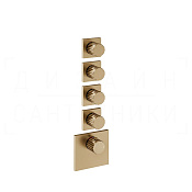 Gessi Incastri Термостат для душа встраив., на 4 потреб., внеш. часть, цвет: warm bronze brushed PVD 75308#726