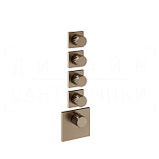 Gessi Incastri Термостат для душа встраив., на 4 потреб., внешняя часть, цвет: coffee bronze brushed 75308#761