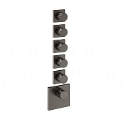 Gessi Incastri Термостат для душа встраив., на 5 потреб., внеш. часть, цвет: black metal brushed PVD 75310#707