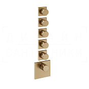 Gessi Incastri Термостат для душа встраив., на 5 потреб., внеш. часть, цвет: warm bronze brushed PVD 75310#726