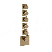 Gessi Incastri Термостат для душа встраив., на 5 потреб., внеш. часть, цвет: deep bronze brushed PVD 75310#791