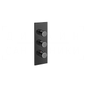 Gessi Incastri Термостат для душа встраиваемый, на 2 потреб., внешняя часть, цвет: black metal PVD 75314#706