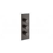 Gessi Incastri Термостат для душа встраив., на 2 потреб., внеш. часть, цвет: black metal brushed PVD 75314#707