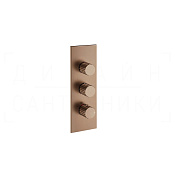 Gessi Incastri Термостат для душа встраиваемый, на 2 потреб., внеш. часть, цвет: copper brushed PVD 75314#708
