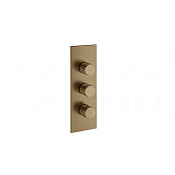 Gessi Incastri Термостат для душа встраив., на 2 потреб., внеш. часть, цвет: deep bronze brushed PVD 75314#791