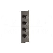 Gessi Incastri Термостат для душа встраив., на 3 потреб., внеш. часть, цвет: black metal brushed PVD 75316#707