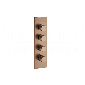 Gessi Incastri Термостат для душа встраиваемый, на 3 потреб., внеш. часть, цвет: copper brushed PVD 75316#708
