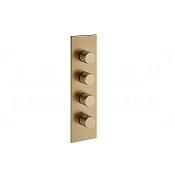 Gessi Incastri Термостат для душа встраив., на 3 потреб., внеш. часть, цвет: warm bronze brushed PVD 75316#726