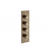 Gessi Incastri Термостат для душа встраив., на 3 потреб., внешняя часть, цвет: coffee bronze brushed 75316#761