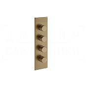Gessi Incastri Термостат для душа встраив., на 3 потреб., внеш. часть, цвет: deep bronze brushed PVD 75316#791