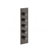 Gessi Incastri Термостат для душа встраив., на 4 потреб., внеш. часть, цвет: black metal brushed PVD 75318#707