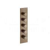 Gessi Incastri Термостат для душа встраив., на 4 потреб., внешняя часть, цвет: coffee bronze brushed 75318#761