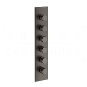 Gessi Incastri Термостат для душа встраив., на 5 потреб., внеш. часть, цвет: black metal brushed PVD 75320#707