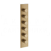 Gessi Incastri Термостат для душа встраив., на 5 потреб., внеш. часть, цвет: warm bronze brushed PVD 75320#726