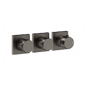 Gessi Incastri Термостат для душа встраив., на 2 потреб., внеш. часть, цвет: black metal brushed PVD 75334#707