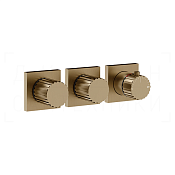 Gessi Incastri Термостат для душа встраив., на 2 потреб., внеш. часть, цвет: deep bronze brushed PVD 75334#791