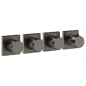 Gessi Incastri Термостат для душа встраив., на 3 потреб., внеш. часть, цвет: black metal brushed PVD 75336#707
