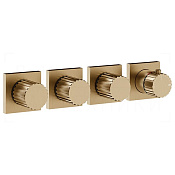 Gessi Incastri Термостат для душа встраив., на 3 потреб., внеш. часть, цвет: warm bronze brushed PVD 75336#726