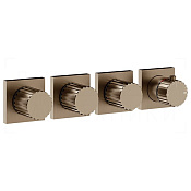 Gessi Incastri Термостат для душа встраив., на 3 потреб., внешняя часть, цвет: coffee bronze brushed 75336#761