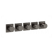 Gessi Incastri Термостат для душа встраив., на 4 потреб., внеш. часть, цвет: black metal brushed PVD 75338#707