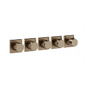 Gessi Incastri Термостат для душа встраив., на 4 потреб., внешняя часть, цвет: coffee bronze brushed 75338#761
