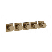 Gessi Incastri Термостат для душа встраив., на 4 потреб., внеш. часть, цвет: deep bronze brushed PVD 75338#791