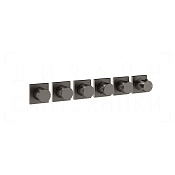Gessi Incastri Термостат для душа встраив., на 5 потреб., внеш. часть, цвет: black metal brushed PVD 75340#707