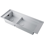 Omoikiri Sintesi Pro 114-2-U/I-WH Кухонная мойка Artceramic 110х46 см, встр. сверху, цвет: белый 4997449