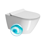 GSI Kube X Унитаз подвесной безободковый 36x55 см, смыв GeniusFlush, с креплением, цвет: белый 9413FR511