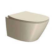 GSI Modo+ Унитаз подвесной безободковый 37x54,5 см, смыв Swirlflush, с креплением, цвет: creta opaco 8415FR508