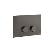 Gessi Incastri Кнопка смыва для инстал. Sanit и Villeroy&Boch, 2 реж., цвет: black metal brushed PVD 75619#707