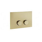 Gessi Incastri Кнопка смыва для инст. Sanit и Villeroy&Boch, 2 реж., латунь, цвет: brushed brass PVD 75619#727