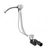 Gessi Слив-перелив для ванны с наполнением, тросик 80 см, цвет: matte white 01080#279