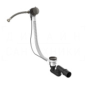 Gessi Слив-перелив для ванны с наполнением, тросик 80 см, цвет: black metal brushed PVD 01080#707