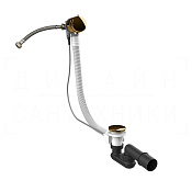 Gessi Слив-перелив для ванны с наполнением, тросик 80 см, цвет: warm bronze PVD 01080#735