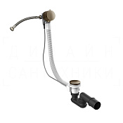 Gessi Слив-перелив для ванны с наполнением, тросик 80 см, цвет: coffee bronze brushed PVD 01080#761
