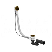 Gessi Слив-перелив для ванны полуавтоматический, тросик 70 см, цвет: gold PVD 01452#246