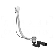 Gessi Слив-перелив для ванны полуавтоматический, тросик 70 см, цвет: matte white 01452#279