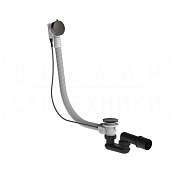 Gessi Слив-перелив для ванны полуавтоматический, тросик 70 см, цвет: black metal brushed PVD 01452#707