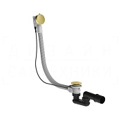 Gessi Слив-перелив для ванны полуавтоматический, тросик 70 см, цвет: gold brushed 01452#716