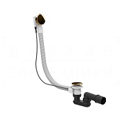 Gessi Слив-перелив для ванны полуавтоматический, тросик 70 см, цвет: warm bronze PVD 01452#735