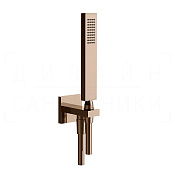 Gessi Rettangolo Душевой гарнитур: ручной душ, держатель с выводом, шланг 150 см, цвет: copper PVD 20123#030