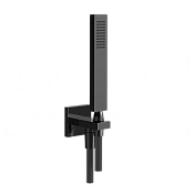 Gessi Rettangolo Душевой гарнитур: ручной душ, держатель, шланг 150 см, цвет: black metal PVD 20123#706