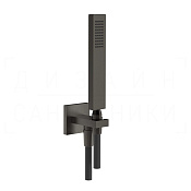 Gessi Rettangolo Душевой гарнитур: ручной душ, держат., шланг 150 см, цвет: black metal brushed PVD 20123#707