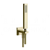 Gessi Rettangolo Душевой гарнитур: ручной душ, держатель с выводом, шланг 150 см, цвет: brass PVD 20123#710
