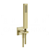 Gessi Rettangolo Душевой гарнитур: ручной душ, держатель, шланг 150 см, цвет: brushed brass PVD 20123#727