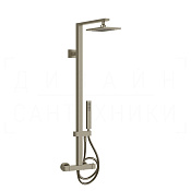Gessi Rettangolo Душевая стойка: без излива, термостат, шланг 150 см, цвет: finox brushed nickel 23447#149